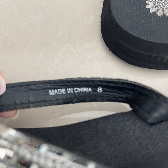 Yellow Box Rhinestone Bling Flip Flops Womens 8M - Picture 8 of 11